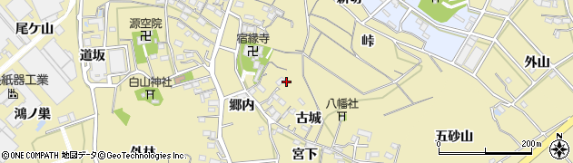 愛知県西尾市西浅井町古城9周辺の地図