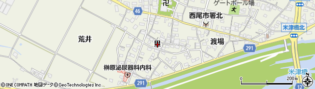 愛知県西尾市米津町（里）周辺の地図