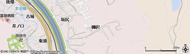愛知県岡崎市本宿町（柳沢）周辺の地図