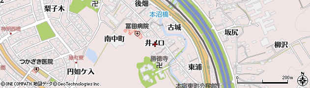 愛知県岡崎市本宿町井ノ口周辺の地図
