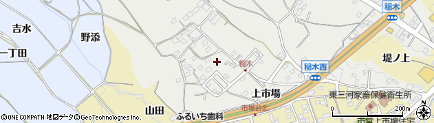 愛知県新城市稲木（下向山）周辺の地図