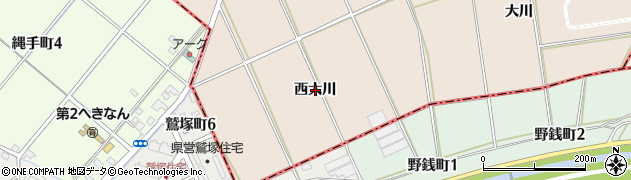 愛知県安城市根崎町（西大川）周辺の地図