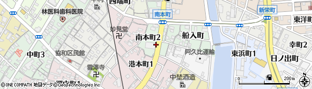 愛知県半田市南本町2丁目周辺の地図