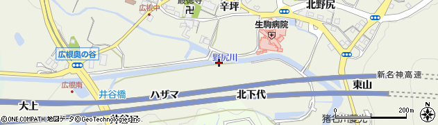 兵庫県猪名川町（川辺郡）広根（下京田）周辺の地図