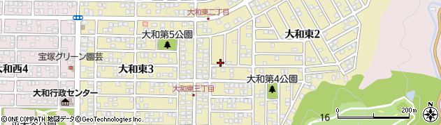兵庫県川西市大和東周辺の地図
