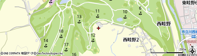 兵庫県川西市西畦野（菖蒲ヶ瀬）周辺の地図