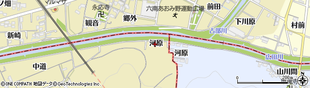 愛知県西尾市上羽角町（河原）周辺の地図