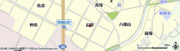 愛知県額田郡幸田町坂崎広野周辺の地図