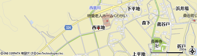 愛知県岡崎市桑谷町（西平地）周辺の地図