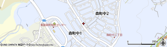 大阪府箕面市森町中周辺の地図