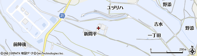 愛知県新城市川田新間平周辺の地図