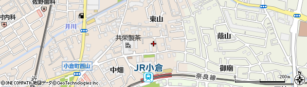 京都府宇治市小倉町東山36周辺の地図