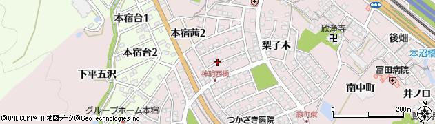 愛知県岡崎市本宿町（下トコサフ）周辺の地図