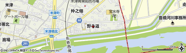 愛知県西尾市米津町（野寺道）周辺の地図