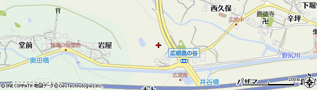 兵庫県猪名川町（川辺郡）広根（奥ノ谷）周辺の地図
