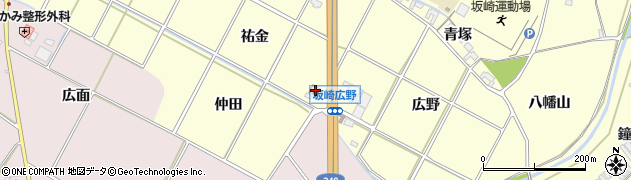 愛知県額田郡幸田町坂崎祐金10周辺の地図