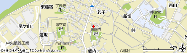 愛知県西尾市西浅井町古城1周辺の地図