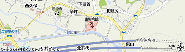 生駒病院介護医療院周辺の地図