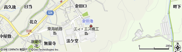 愛知県岡崎市羽栗町（金田）周辺の地図