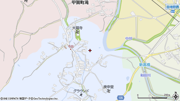 〒520-3425 滋賀県甲賀市甲賀町毛枚の地図