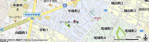 愛知県碧南市中後町周辺の地図