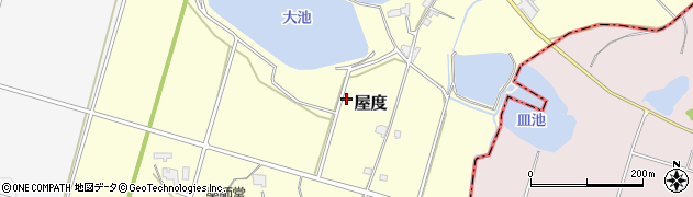 兵庫県加東市屋度周辺の地図