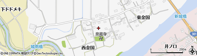 愛知県新城市石田（西金国）周辺の地図