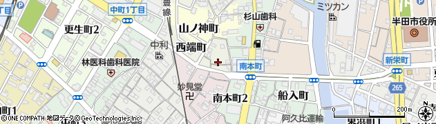 愛知県半田市西端町周辺の地図