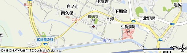 兵庫県川辺郡猪名川町広根西ヲコダ周辺の地図
