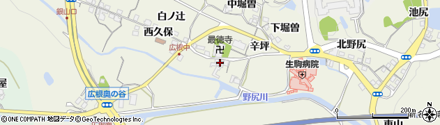 兵庫県猪名川町（川辺郡）広根（西ヲコダ）周辺の地図