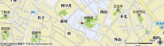 愛知県西尾市新村町（四ツ井戸）周辺の地図