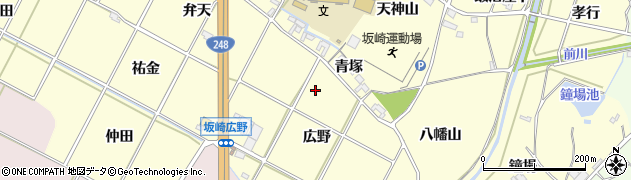 愛知県幸田町（額田郡）坂崎（天神前）周辺の地図