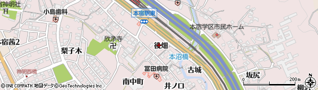 愛知県岡崎市本宿町（後畑）周辺の地図