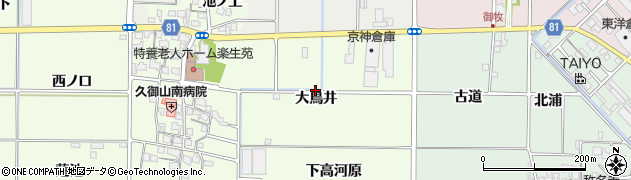 京都府久御山町（久世郡）坊之池（大鳥井）周辺の地図