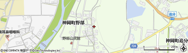 兵庫県たつの市神岡町野部168周辺の地図