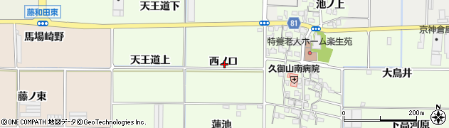 京都府久御山町（久世郡）坊之池（西ノ口）周辺の地図