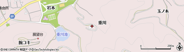 愛知県新城市庭野重川周辺の地図