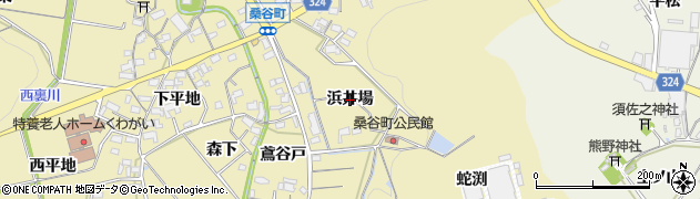 愛知県岡崎市桑谷町（浜井場）周辺の地図