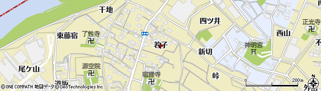 愛知県西尾市西浅井町（若子）周辺の地図