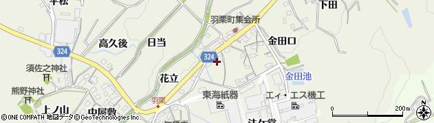 愛知県岡崎市羽栗町（戌持）周辺の地図