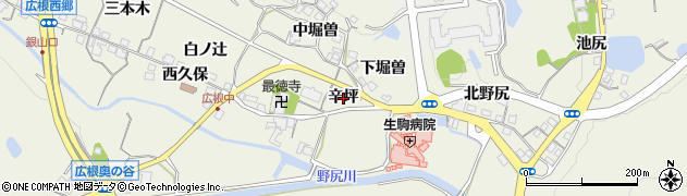 兵庫県猪名川町（川辺郡）広根（辛坪）周辺の地図