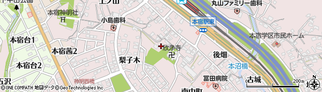 愛知県岡崎市本宿町東木竹周辺の地図