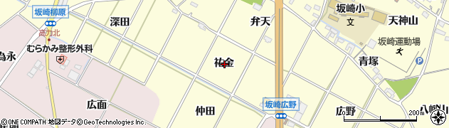 愛知県額田郡幸田町坂崎祐金周辺の地図