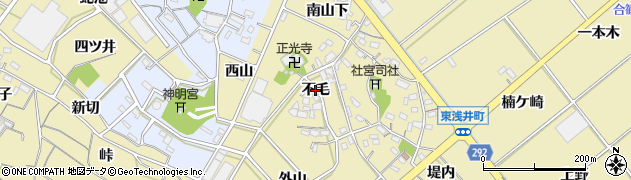 愛知県西尾市東浅井町（不毛）周辺の地図