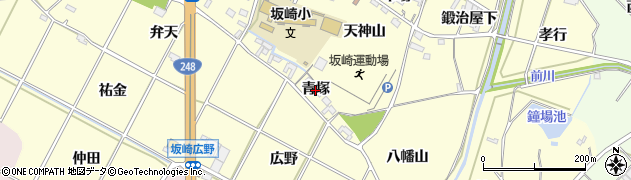 愛知県幸田町（額田郡）坂崎（青塚）周辺の地図