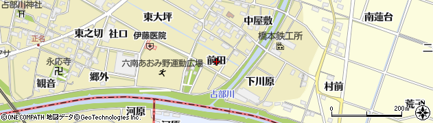 愛知県岡崎市定国町（前田）周辺の地図