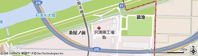 京都府八幡市八幡沢周辺の地図
