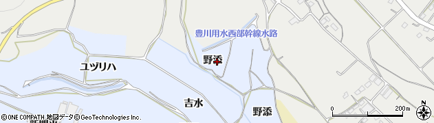 愛知県新城市川田野添周辺の地図
