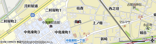 愛知県岡崎市中島町（藤島）周辺の地図
