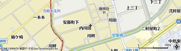 愛知県岡崎市安藤町周辺の地図